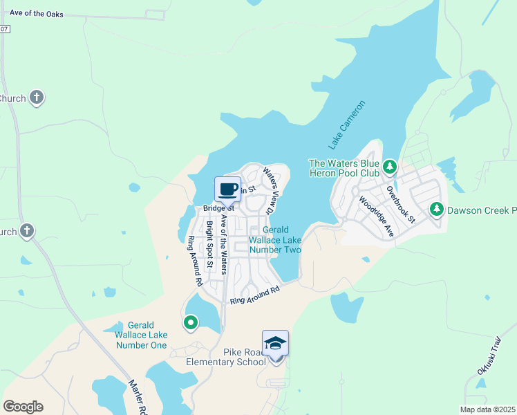 map of restaurants, bars, coffee shops, grocery stores, and more near 57 Main Street in Pike Road