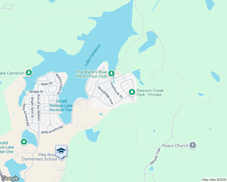 map of restaurants, bars, coffee shops, grocery stores, and more near 524 12 Oaks in Pike Road