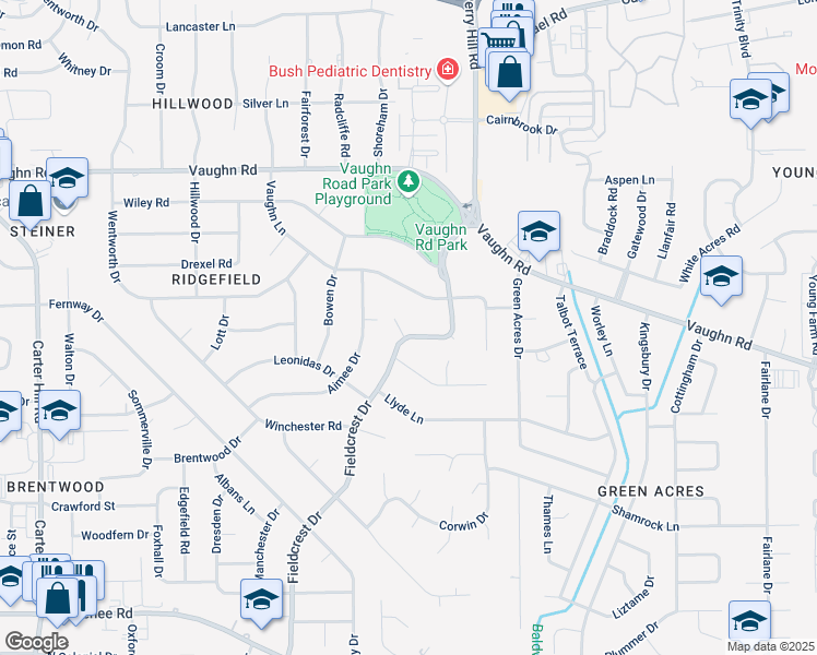 map of restaurants, bars, coffee shops, grocery stores, and more near 3601-3699 Everest Court in Montgomery