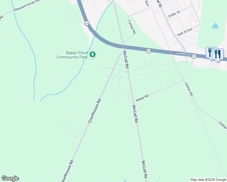 map of restaurants, bars, coffee shops, grocery stores, and more near 798 McCall Road in Springfield