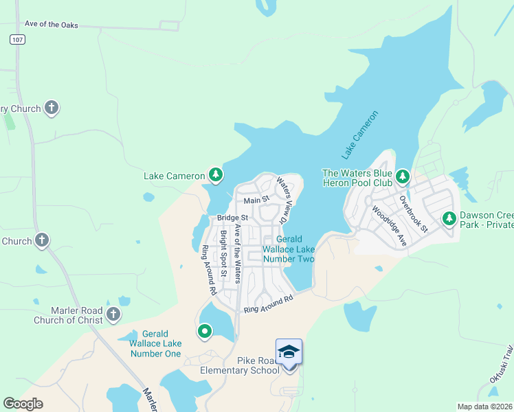 map of restaurants, bars, coffee shops, grocery stores, and more near 170 Chapel Hill Street in Pike Road