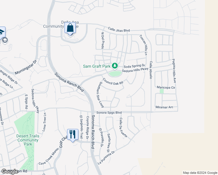 map of restaurants, bars, coffee shops, grocery stores, and more near 4051 Pepper Post Avenue in Las Cruces