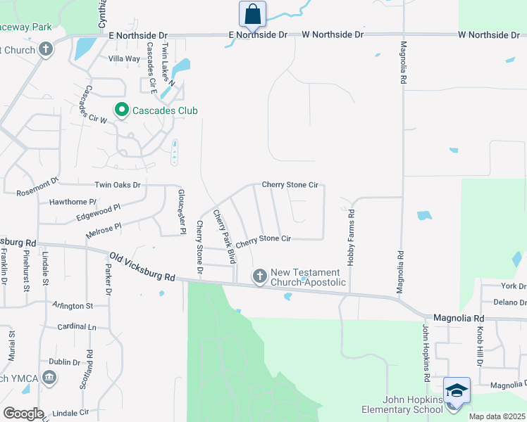map of restaurants, bars, coffee shops, grocery stores, and more near 438 Rolling Grove Drive in Clinton