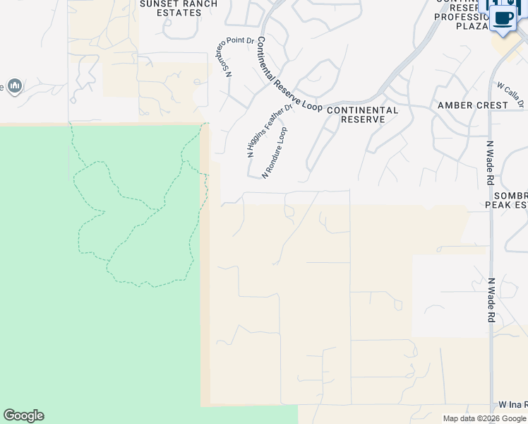 map of restaurants, bars, coffee shops, grocery stores, and more near 7619 North Artesiano Road in Tucson