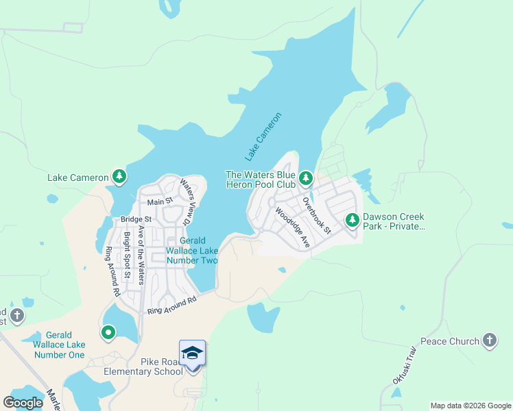 map of restaurants, bars, coffee shops, grocery stores, and more near 226 Lake Cameron Drive in Pike Road