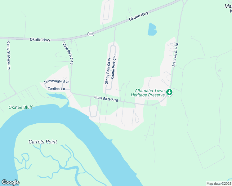 map of restaurants, bars, coffee shops, grocery stores, and more near 123 Otis Cannick Drive in Ridgeland
