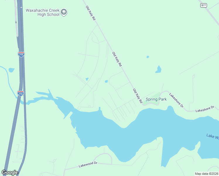 map of restaurants, bars, coffee shops, grocery stores, and more near 285 Laguna Vista Road in Waxahachie