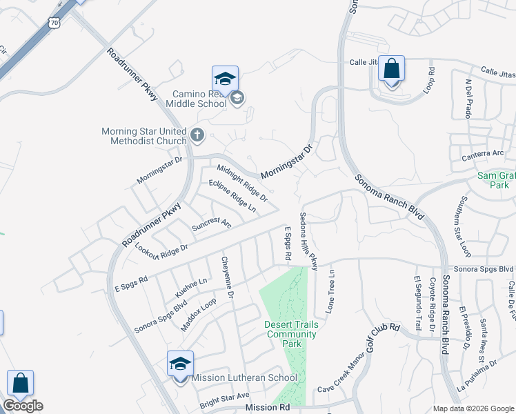 map of restaurants, bars, coffee shops, grocery stores, and more near 3065 Eclipse Ridge Lane in Las Cruces