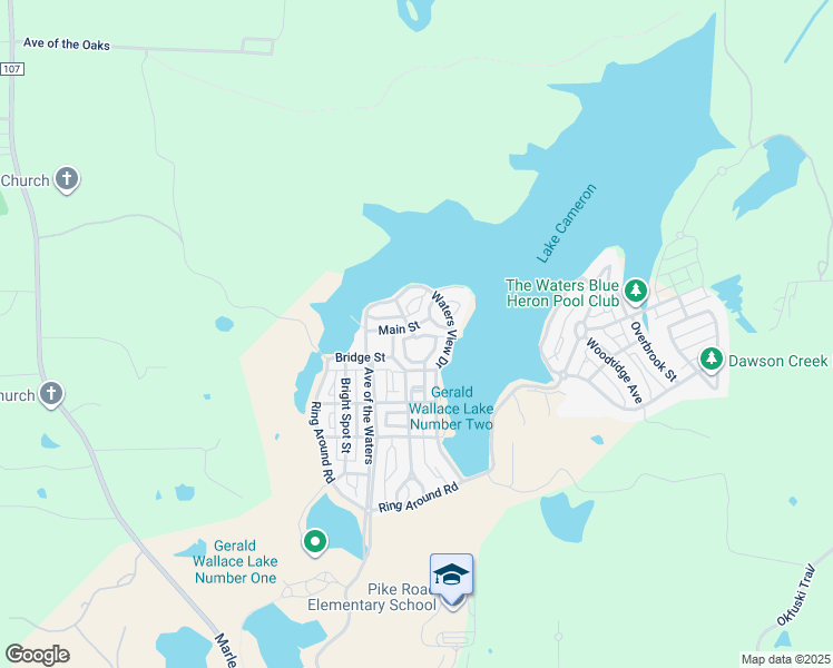map of restaurants, bars, coffee shops, grocery stores, and more near 57 Main St in Pike Rd