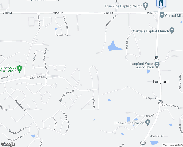 map of restaurants, bars, coffee shops, grocery stores, and more near 824 Willow Grande Circle in Brandon
