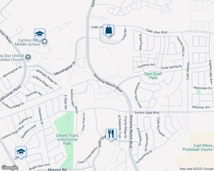 map of restaurants, bars, coffee shops, grocery stores, and more near 3623 Arroyo Verde Street in Las Cruces