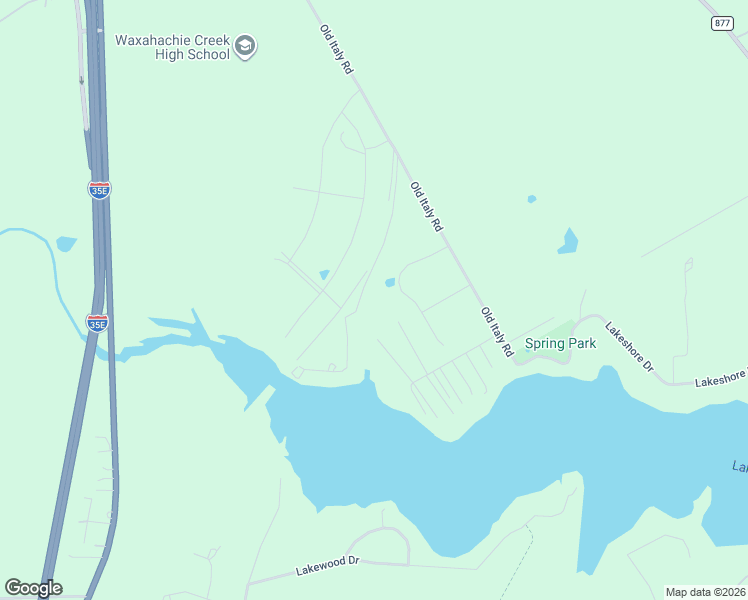 map of restaurants, bars, coffee shops, grocery stores, and more near 285 Laguna Vista Road in Waxahachie
