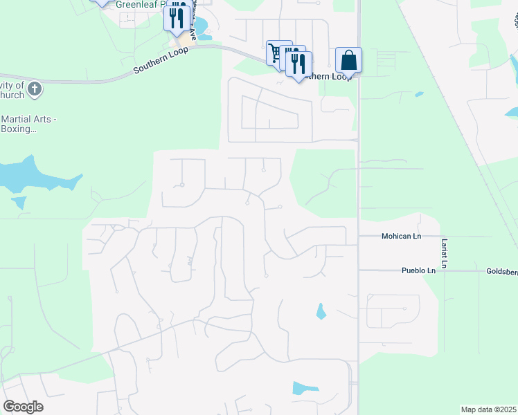 map of restaurants, bars, coffee shops, grocery stores, and more near 395 Saint Charles Boulevard in Shreveport