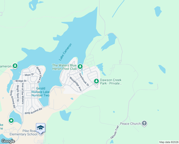 map of restaurants, bars, coffee shops, grocery stores, and more near Forest Glen Drive in Pike Road
