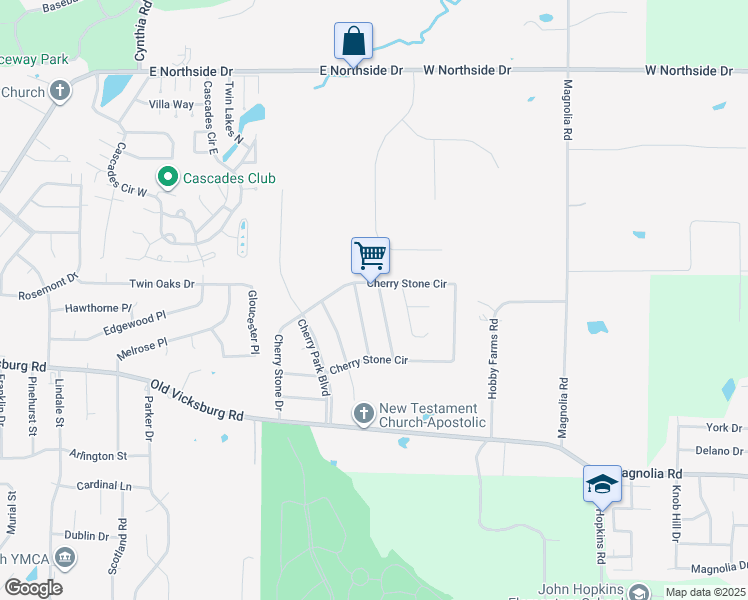 map of restaurants, bars, coffee shops, grocery stores, and more near 438 Rolling Grove Drive in Clinton
