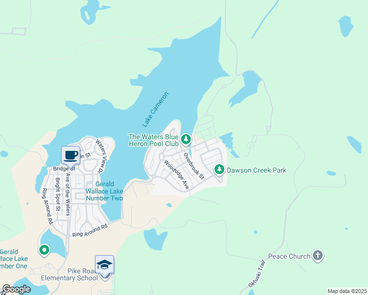 map of restaurants, bars, coffee shops, grocery stores, and more near 41 Lucky Lane in Pike Road