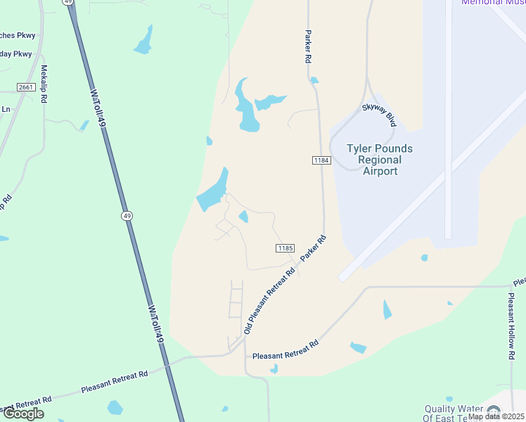 map of restaurants, bars, coffee shops, grocery stores, and more near 5353 County Road 1185 in Tyler
