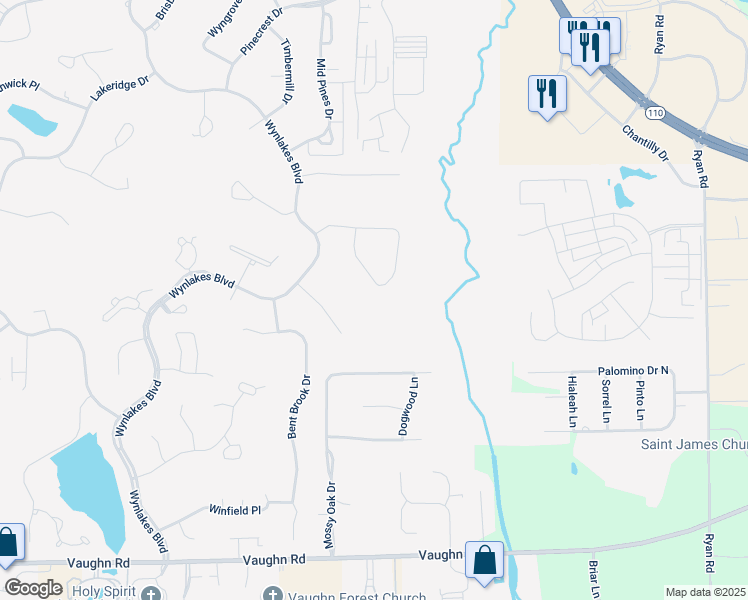 map of restaurants, bars, coffee shops, grocery stores, and more near 9830 Wynchase Circle in Montgomery