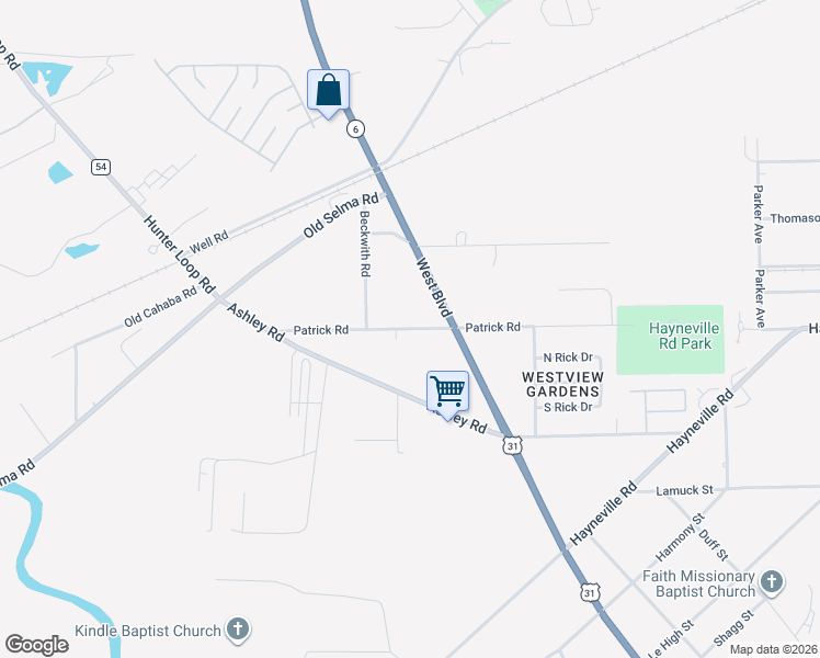 map of restaurants, bars, coffee shops, grocery stores, and more near 3302-3324 Patrick Road in Montgomery