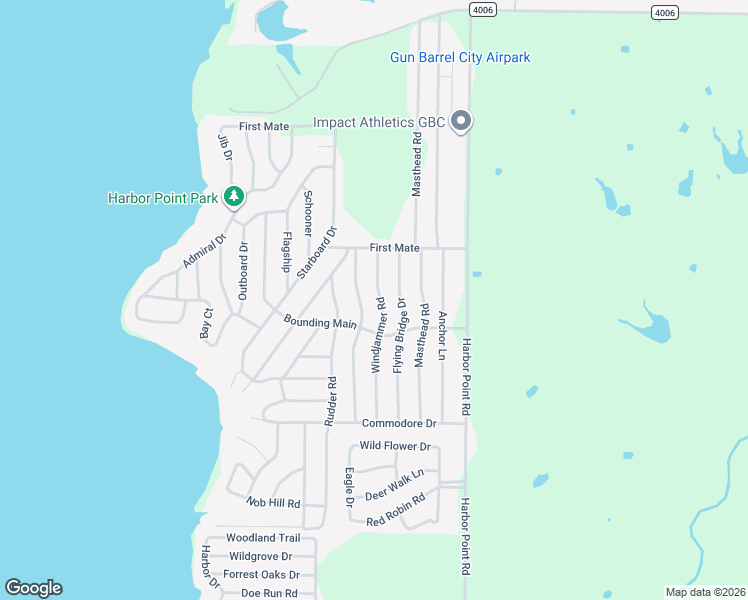 map of restaurants, bars, coffee shops, grocery stores, and more near 320 Windjammer Road in Gun Barrel City