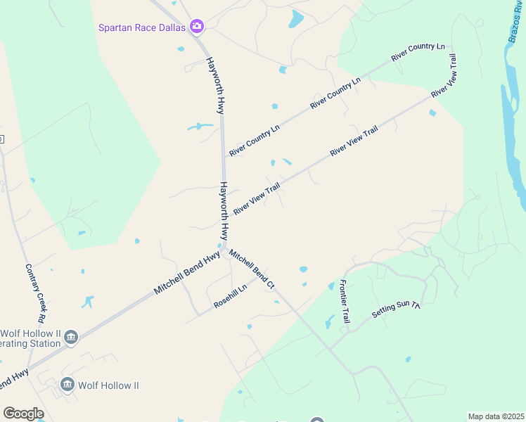map of restaurants, bars, coffee shops, grocery stores, and more near 2509 River View Trail in Granbury