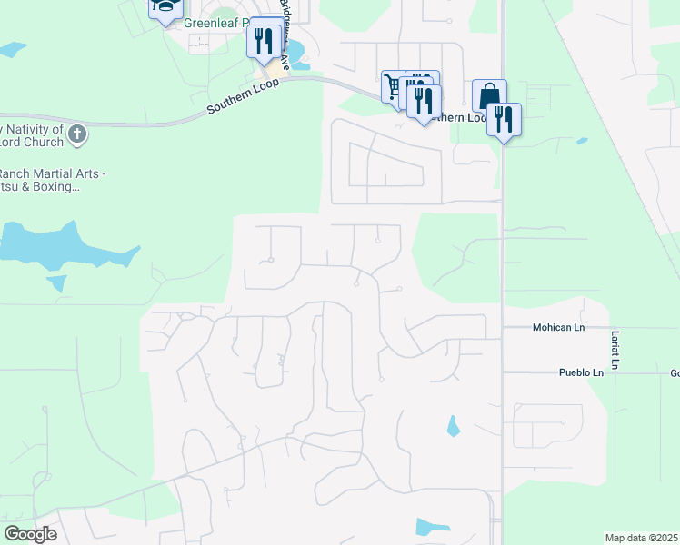 map of restaurants, bars, coffee shops, grocery stores, and more near 427 Saint Charles Boulevard in Shreveport