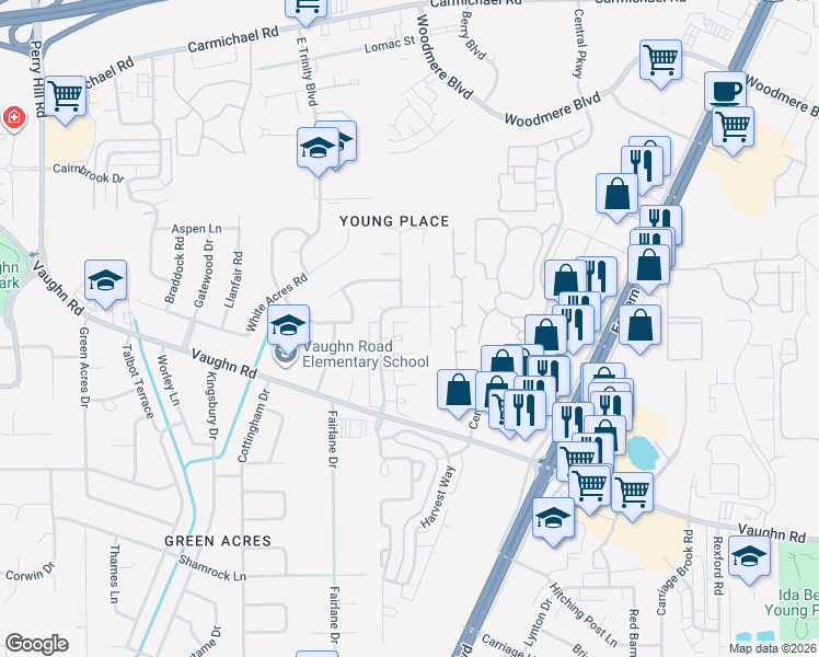 map of restaurants, bars, coffee shops, grocery stores, and more near 1806 Chenoweth Lane in Montgomery