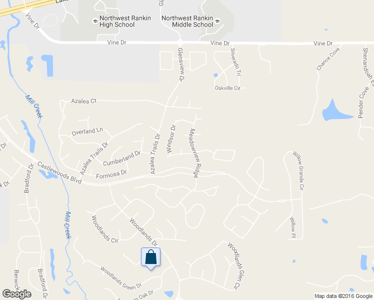map of restaurants, bars, coffee shops, grocery stores, and more near 109 Meadowview Ridge in Brandon