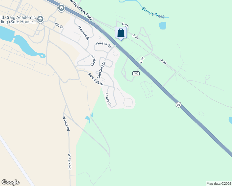 map of restaurants, bars, coffee shops, grocery stores, and more near 958A Lowry Drive in Selma