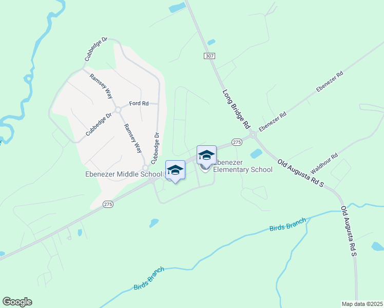 map of restaurants, bars, coffee shops, grocery stores, and more near 976 Ebenezer Road in Rincon