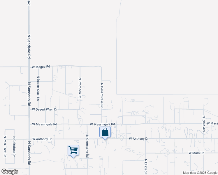 map of restaurants, bars, coffee shops, grocery stores, and more near 7840 North Desert Pass Road in Tucson