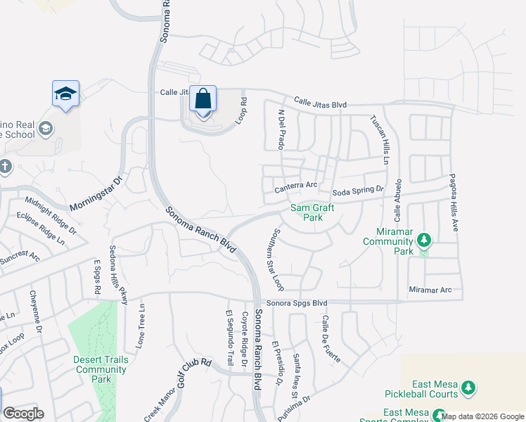 map of restaurants, bars, coffee shops, grocery stores, and more near 4053 Canterra Arc in Las Cruces