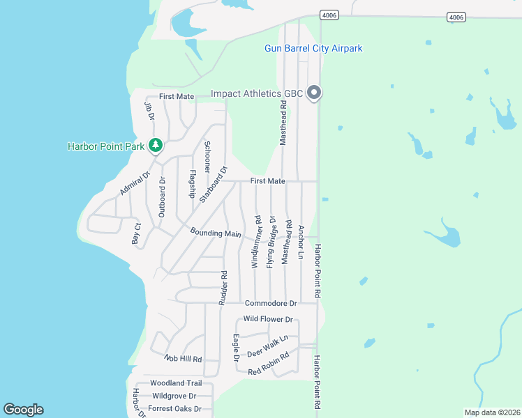 map of restaurants, bars, coffee shops, grocery stores, and more near 320 Windjammer Road in Gun Barrel City