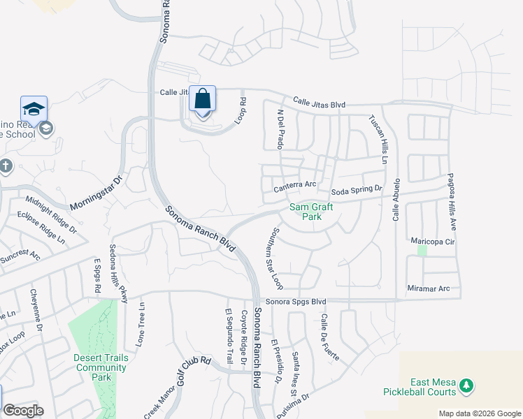 map of restaurants, bars, coffee shops, grocery stores, and more near 4049 Canterra Arc in Las Cruces