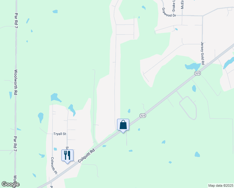 map of restaurants, bars, coffee shops, grocery stores, and more near 10119 Freedoms Way in Keithville