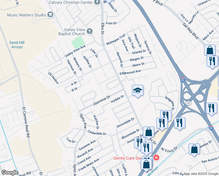 map of restaurants, bars, coffee shops, grocery stores, and more near 1035 Heather Circle in Las Cruces