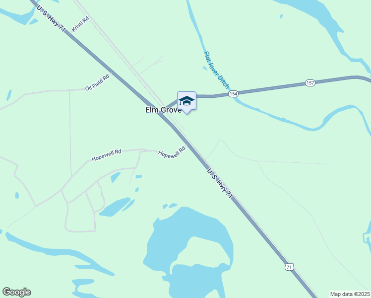 map of restaurants, bars, coffee shops, grocery stores, and more near 10718 U.S. 71 in Elm Grove