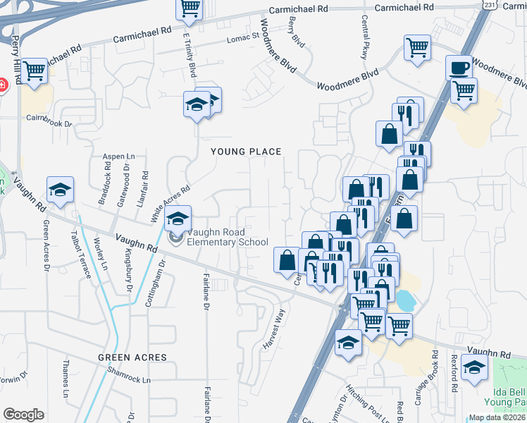 map of restaurants, bars, coffee shops, grocery stores, and more near 1806 Chenoweth Lane in Montgomery