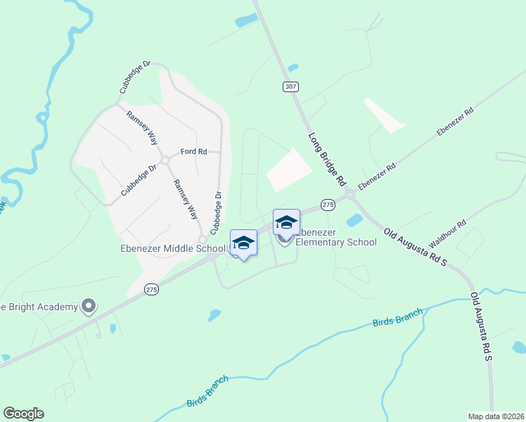 map of restaurants, bars, coffee shops, grocery stores, and more near 976 Ebenezer Road in Rincon