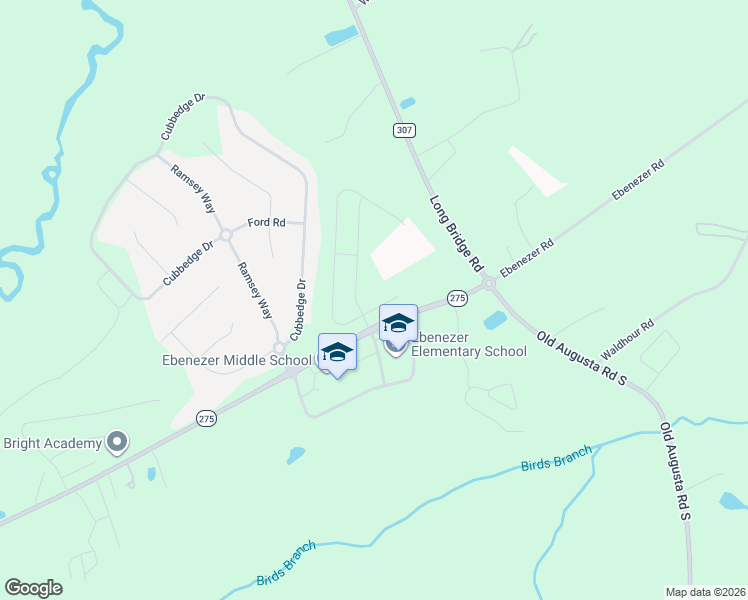 map of restaurants, bars, coffee shops, grocery stores, and more near Ebenezer Road in Rincon