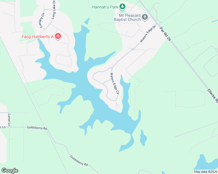 map of restaurants, bars, coffee shops, grocery stores, and more near 1043 Waters Edge Circle in Shreveport