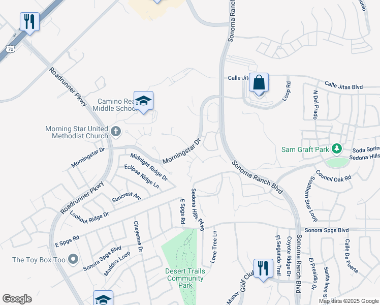 map of restaurants, bars, coffee shops, grocery stores, and more near 2689 Monte Bello Drive in Las Cruces