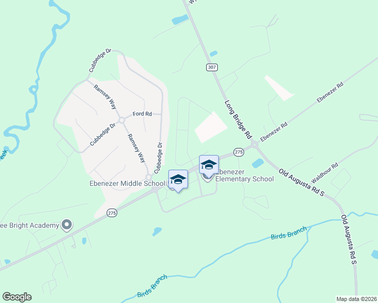 map of restaurants, bars, coffee shops, grocery stores, and more near Ebenezer Road in Rincon