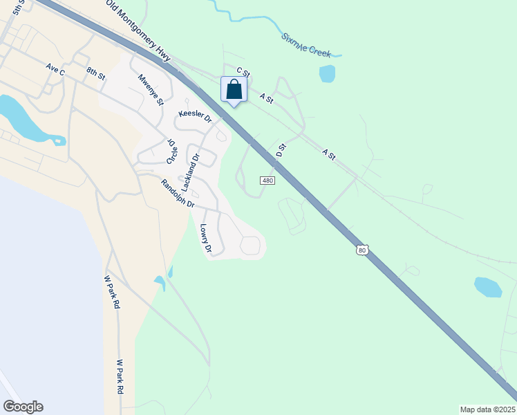 map of restaurants, bars, coffee shops, grocery stores, and more near 250 County Road 480 in Selma