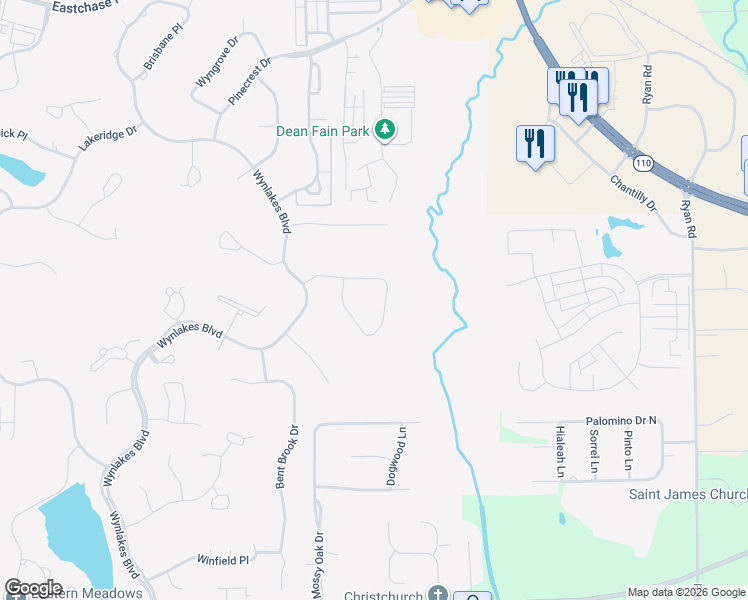 map of restaurants, bars, coffee shops, grocery stores, and more near 9808 Wynchase Circle in Montgomery