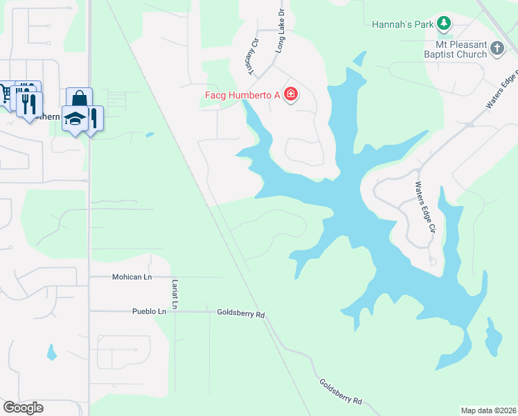 map of restaurants, bars, coffee shops, grocery stores, and more near West Pointe Loop in Shreveport