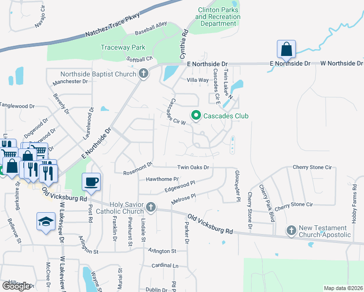 map of restaurants, bars, coffee shops, grocery stores, and more near 6 Starling Square in Clinton