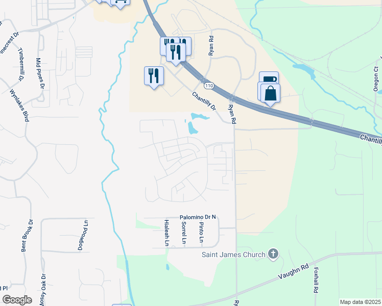 map of restaurants, bars, coffee shops, grocery stores, and more near 8849 Jamac Lane in Montgomery