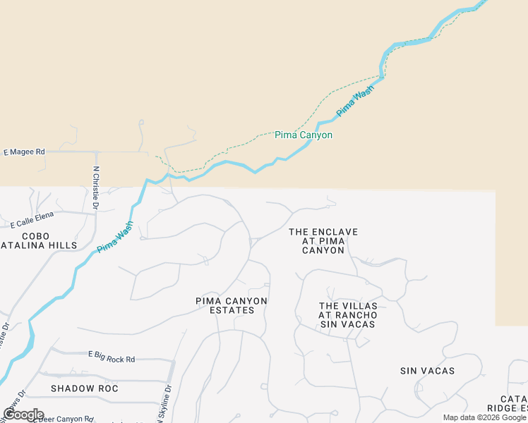 map of restaurants, bars, coffee shops, grocery stores, and more near 7973 North Pima Village Court in Tucson