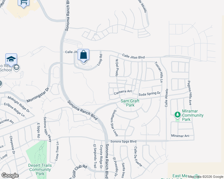 map of restaurants, bars, coffee shops, grocery stores, and more near 2423 Elena Way in Las Cruces
